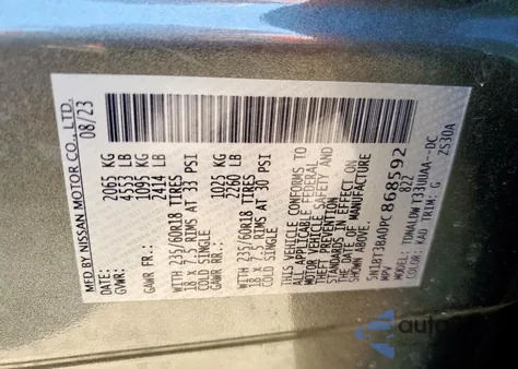 2023 Nissan Rogue Sv из США, поврежденный, VIN 5N1BT3BA0PC868592